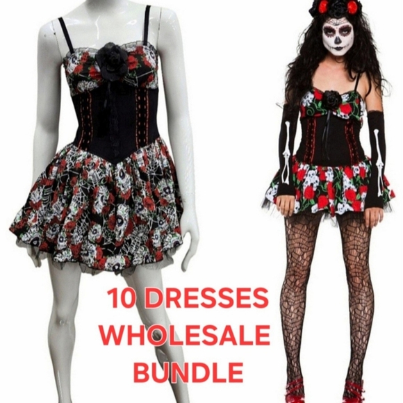 Hot Topic Wholesale Bundle Sugar Skulls Corset Tulle Mini 10 Dresses M NWT - Picture 12 of 12